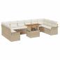 Preview: 11-teiliges Garten-Esszimmer-Set mit Kissen Beige Poly Rattan Akazie