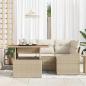 Preview: 5-teiliges Garten Essgruppe mit Kissen Beige Poly Rattan Akazie