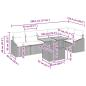 Preview: 7-teiliges Garten Esszimmer Set mit Kissen Beige Poly Rattan Akazie