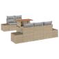 Preview: 6-teiliges Garten Essbereich Set mit Kissen Beige Poly Rattan Akazie