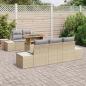 Preview: 6-teiliges Garten Essbereich Set mit Kissen Beige Poly Rattan Akazie
