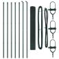 Preview: Zaunpfosten Set Set aus 2 Grün Metall 10 x 1 m Langlebig