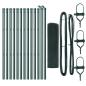 Preview: Grünes PVC-beschichtetes Zaunpfosten-Set 2er Set 25 x 0,5 m