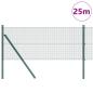 Preview: Schweißdrahtzaun mit 13 Pfosten Grün 0.6x25 m Stahl