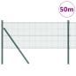 Preview: Geschweißter Drahtzaun mit 13 Pfosten Grün 0.6x50 m Stahl