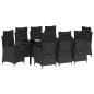 Preview: Garten Essgruppe 9 stk. Schwarz Poly-Rattan