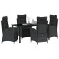 Preview: 5-teiliges Garten-Esszimmer-Set Schwarz Poly Rattan
