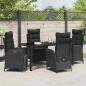 Preview: 5-teiliges Garten-Esszimmer-Set Schwarz Poly Rattan