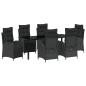Preview: ARDEBO.de - 7-teiliges Garten-Dining-Set Schwarz Poly-Rattan