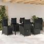 Preview: 7-teiliges Garten-Dining-Set Schwarz Poly-Rattan