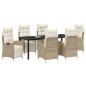 Preview: 7-teiliges Garten-Esstisch-Set Beige Poly Rattan