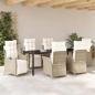 Preview: Garten Essgruppe mit Kissen 7 pcs Beige Poly-Rattan