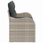 Preview: 2-Sitzer Gartensofa mit Kissen Hellgrau Poly Rattan