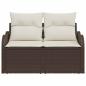 Preview: 2-Sitzer Garten-Sofa mit Stauraum & Kissen Braun Poly-Rattan
