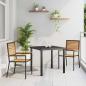 Preview: ARDEBO.de - Stapelbare Gartenstühle mit Kissen, 2 Stück, Schwarz, Poly Rattan
