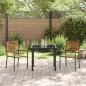 Preview: Stapelbare Gartenstühle mit Kissen, 2 Stück, Schwarz, Poly Rattan