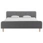 Preview: Bettgestell Hellgrau Stoff 160x200 cm