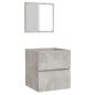 Preview: Badschrank mit Spiegel Betongrau Holzwerkstoff