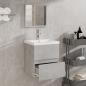 Preview: Badschrank mit Spiegel Betongrau Holzwerkstoff