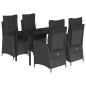 Preview: 5-tlg. Garten-Essgruppe mit Kissen Schwarz Poly Rattan