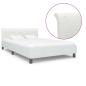 Preview: ARDEBO.de - Bettgestell Weiß Kunstleder 140×200 cm
