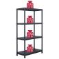 Preview: Lagerregale 5 Stk. Schwarz 60 x 30 x 138 cm Kunststoff