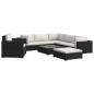 Preview: 8-tlg. Garten-Lounge-Set mit Auflagen Poly Rattan Schwarz