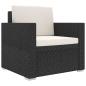 Preview: 8-tlg. Garten-Lounge-Set mit Auflagen Poly Rattan Schwarz