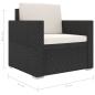 Preview: 8-tlg. Garten-Lounge-Set mit Auflagen Poly Rattan Schwarz