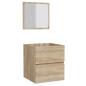 Preview: Badschrank mit Spiegel Sonoma-Eiche Holzwerkstoff