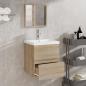 Preview: Badschrank mit Spiegel Sonoma-Eiche Holzwerkstoff