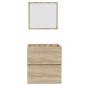 Preview: Badschrank mit Spiegel Sonoma-Eiche Holzwerkstoff
