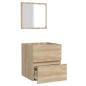 Preview: Badschrank mit Spiegel Sonoma-Eiche Holzwerkstoff