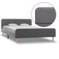 Preview: ARDEBO.de - Bettgestell Hellgrau Stoff 120x200 cm