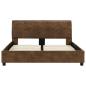 Preview: Bettgestell Braun Wildleder-Optik 140 × 200 cm