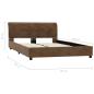 Preview: Bettgestell Braun Wildleder-Optik 140 × 200 cm