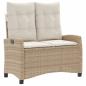 Preview: 4-tlg. Garten-Essgruppe mit Kissen Beige Poly Rattan