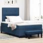 Preview: ARDEBO.de - Boxspringbett mit Matratze & Bank Blau 120x200 cm Stoff