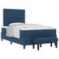 Preview: Boxspringbett mit Matratze & Bank Blau 120x200 cm Stoff