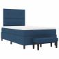 Preview: Boxspringbett mit Matratze & Bank Blau 120x200 cm Stoff