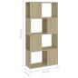 Preview: Bücherregal Raumteiler Sonoma-Eiche 60x24x124,5cm Holzwerkstoff