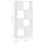 Preview: Bücherregal Raumteiler Weiß 60x24x124,5cm Holzwerkstoff