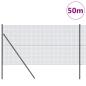Preview: Schweißdrahtzaun mit 13 Pfosten Grau 1.2x50 m Stahl