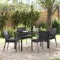 Preview: ARDEBO.de - Set aus 3 Schwarz PE-Rattan, Stahl 56,5x57x83 cm Langlebig