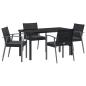 Preview: Set aus 3 Schwarz PE-Rattan, Stahl 56,5x57x83 cm Langlebig