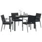 Preview: Set aus 3 Schwarz PE-Rattan, Stahl 56,5x57x83 cm Langlebig