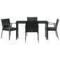 Preview: Set aus 3 Schwarz PE-Rattan, Stahl 56,5x57x83 cm Langlebig