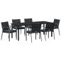 Preview: Set aus 4 Schwarz PE-Rattan 56,5 x 57 x 83 cm Haltbar