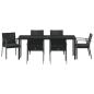 Preview: Set aus 4 Schwarz PE-Rattan 56,5 x 57 x 83 cm Haltbar