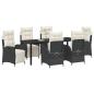 Preview: ARDEBO.de - 7-teiliges Garten-Esszimmer-Set Schwarz Poly Rattan